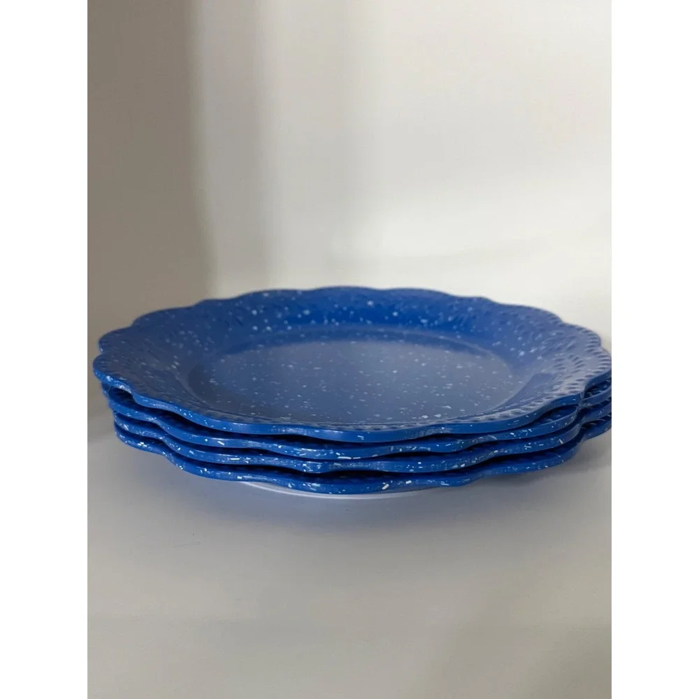 Pioneer Woman Juliette Cobalt Blue Melamine Dinner Plates Set of 4 10.7